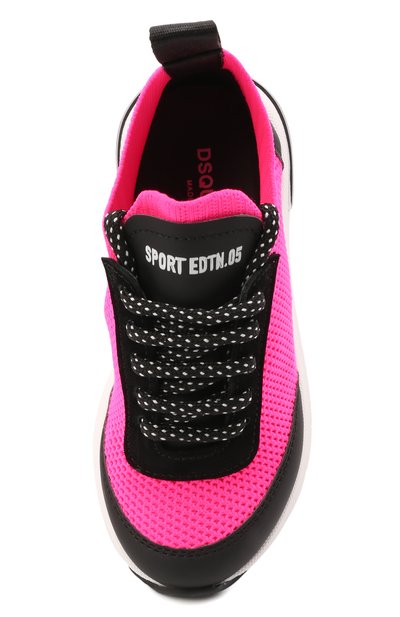 Текстильные кроссовки DSQUARED2 розового цвета по цене 32050 руб., арт. 70637/SCUBA/T0MAIA/CR0STA/18-27, фото 4 Текстильные кроссовки DSQUARED2, арт. 70637/SCUBA/T0MAIA/CR0STA/18-27, фото 4