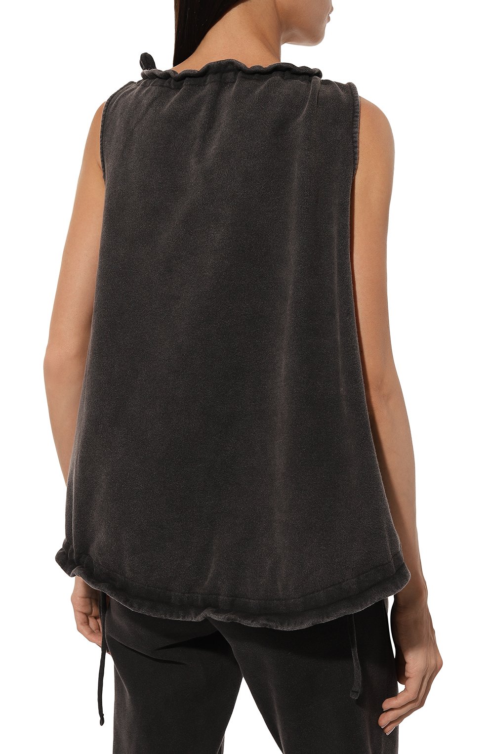 Хлопковый топ THE ATTICO темно-серого цвета по цене 58750 руб., арт. 247WCT310, фото 4 Хлопковый топ THE ATTICO, арт. 247WCT310, фото 4