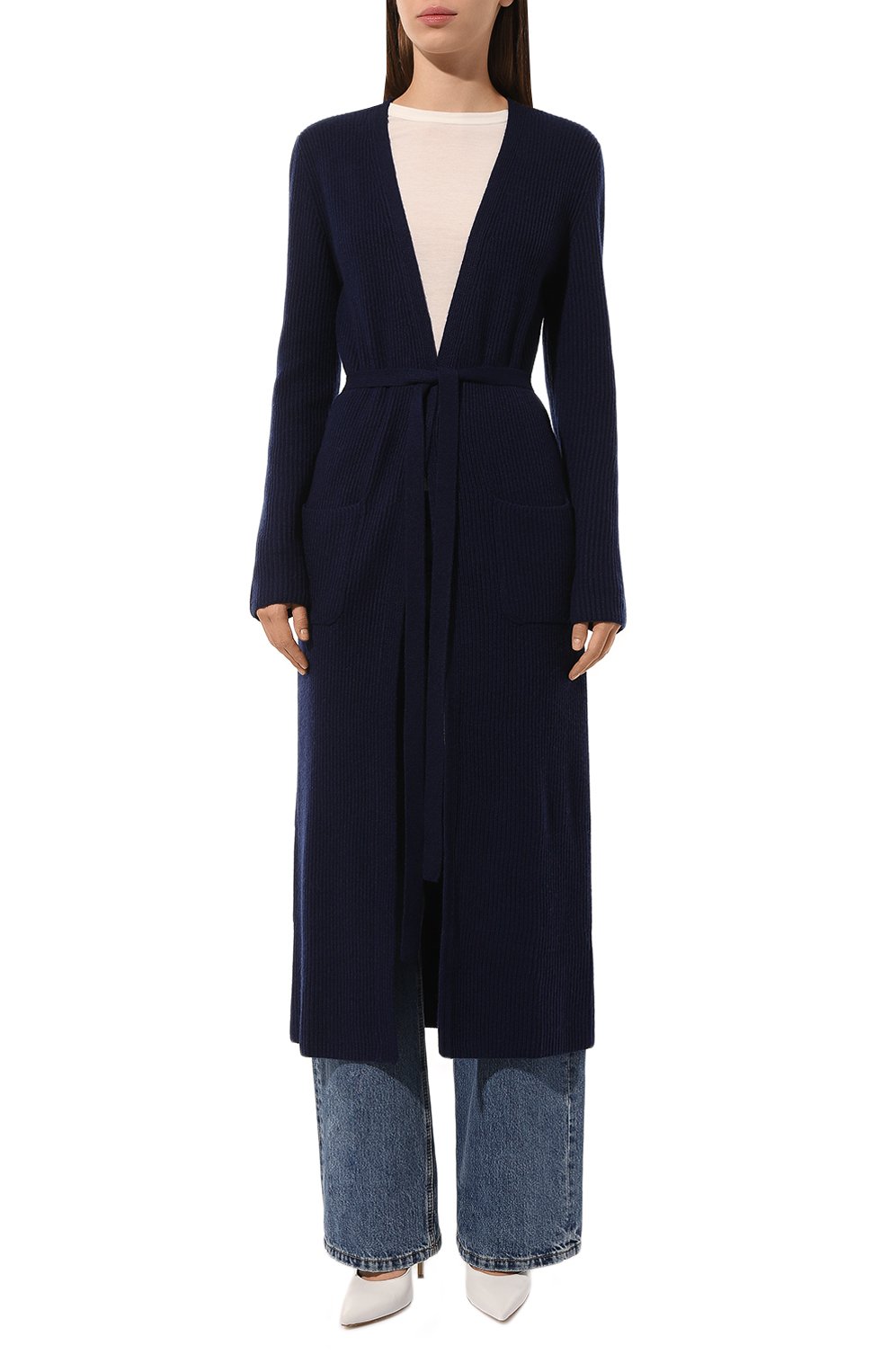 Кардиган из шерсти и кашемира OLOLOL темно-синего цвета по цене 54000 руб., арт. OLKNC013/403/BASE, фото 3 Кардиган из шерсти и кашемира OLOLOL, арт. OLKNC013/403/BASE, фото 3