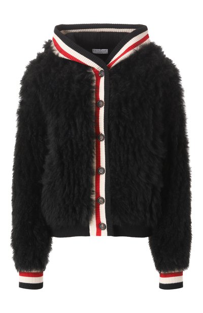 Женский кашемировый кардиган с меховой отделкой BRUNELLO CUCINELLI, арт. M12W06706