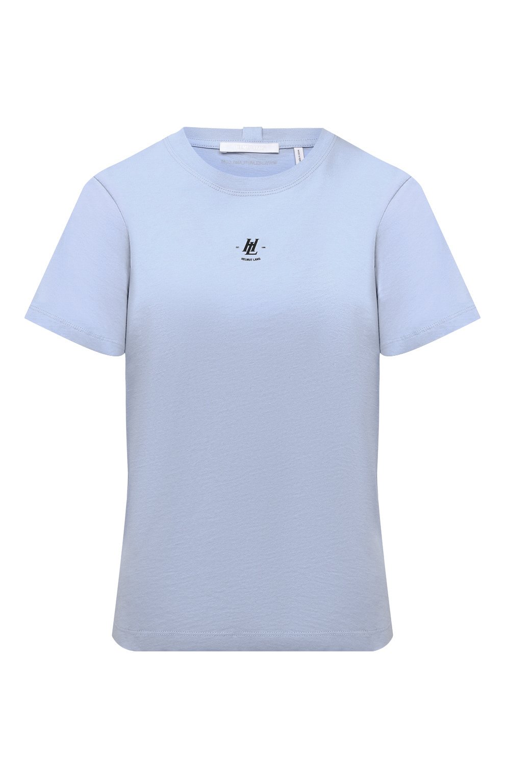 Хлопковая футболка HELMUT LANG голубого цвета по цене 16400 руб., арт. L06HW503, фото 1 Хлопковая футболка HELMUT LANG, арт. L06HW503, фото 1