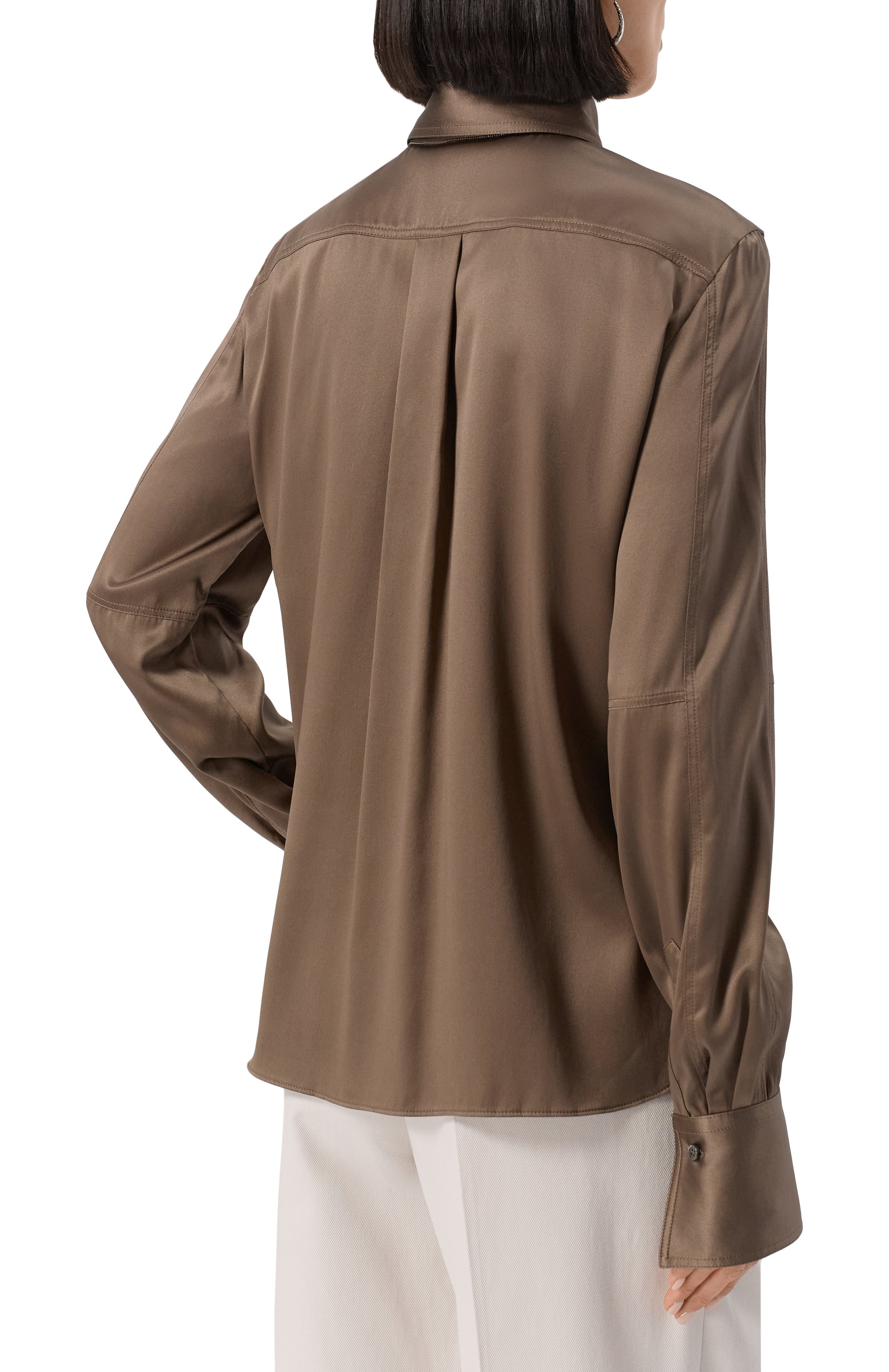 Атласная блузка BRUNELLO CUCINELLI, арт. MPC59NR516, фото 4