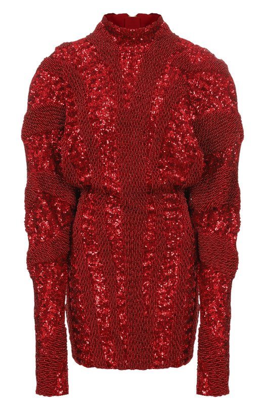 Платье с отделкой пайетками Balmain FF0R9377/PD22 Красный FF0R9377/PD22