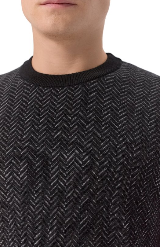 Джемпер из шерсти и хлопка BOSS 50549985 Чёрный  50549985 Фото 5