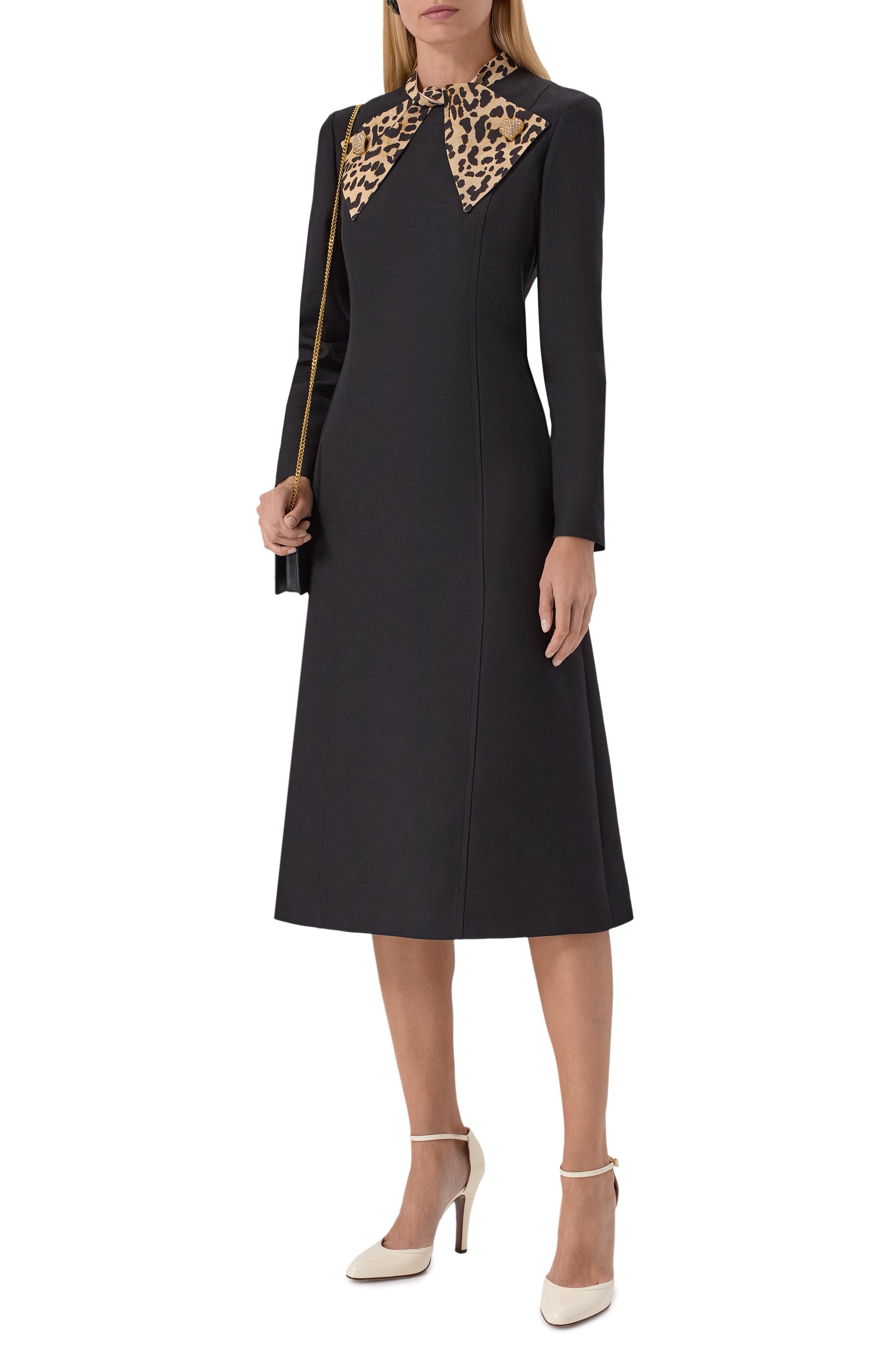 Платье из шерсти и шелка VALENTINO черного цвета по цене 642500 руб., арт. 7B3VADV51CF, фото 2 Платье из шерсти и шелка VALENTINO, арт. 7B3VADV51CF, фото 2