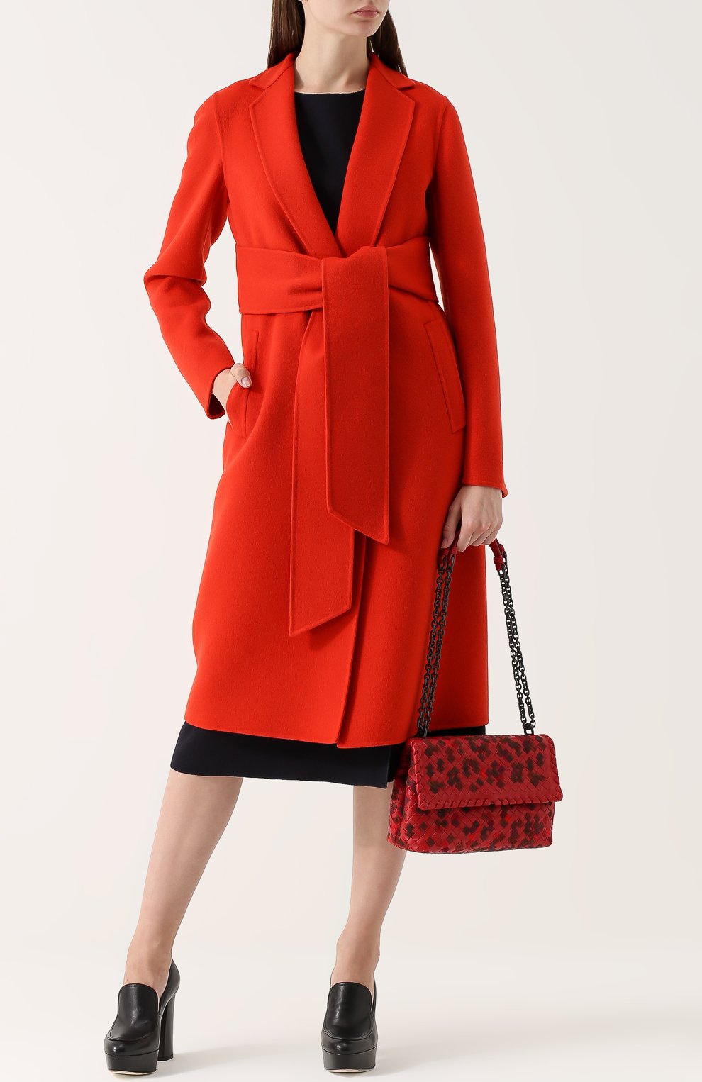 Кашемировое пальто с широким поясом BOTTEGA VENETA, арт. 429780/VD0D0, фото 2