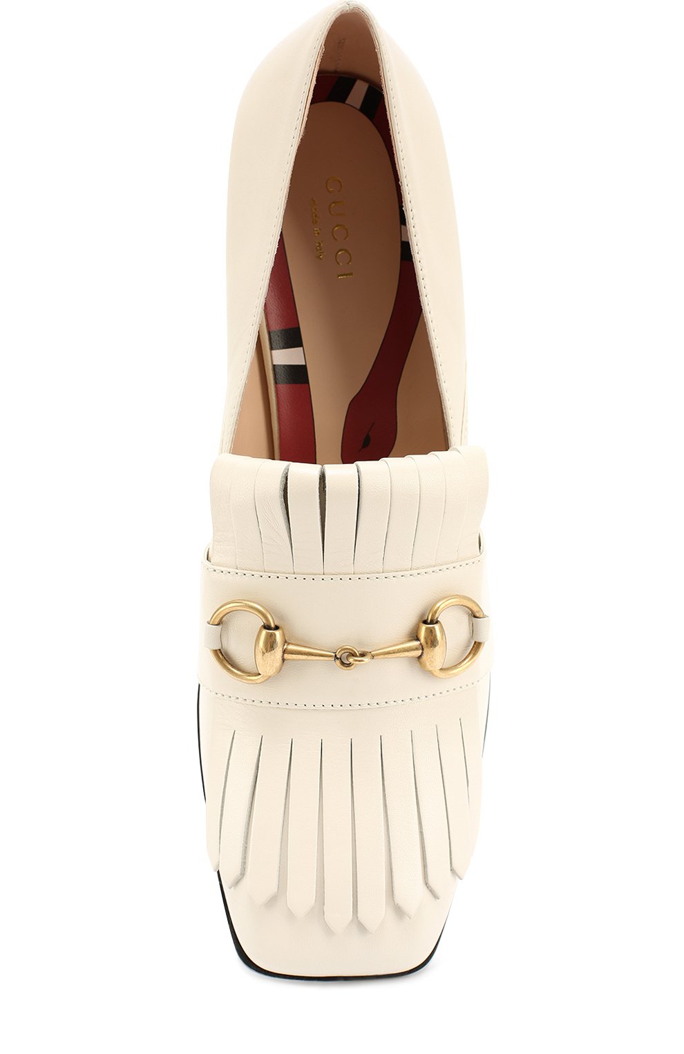 Кожаные туфли polly с бахромой и пряжкой-трензелем GUCCI, арт. 443406/C9D00, фото 4