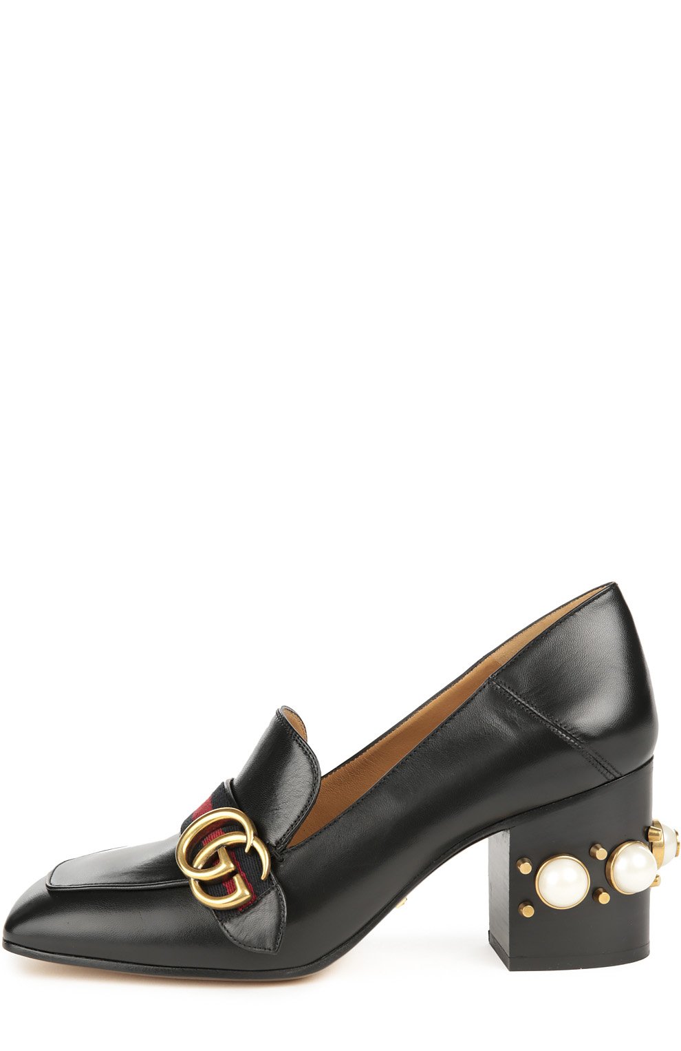 Кожаные туфли с жемчужинами GUCCI, арт. 425943/CQXM0, фото 2
