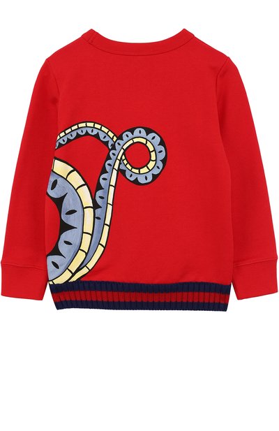 Хлопковый свитшот с контрастной отделкой и принтом GUCCI, арт. 475723/X5U43, фото 2