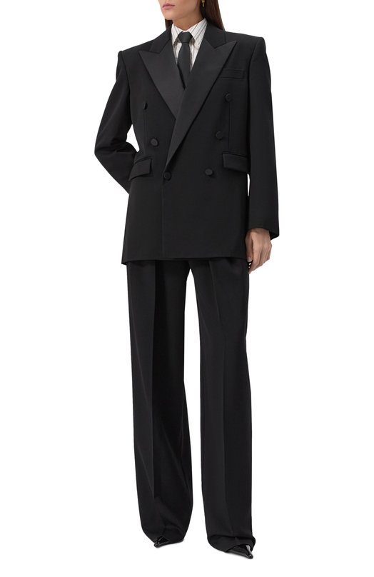 Шерстяной жакет Saint Laurent 828008/Y7E63 Чёрный  828008/Y7E63 Фото 2