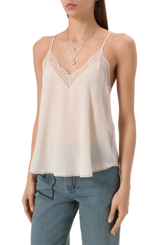 Шелковый топ Zadig and Voltaire WWCR00014 Кремовый  WWCR00014 Фото 3