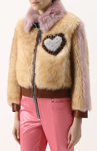 Укороченная шуба из овчины с отложным воротником COACH, арт. 30490, фото 3