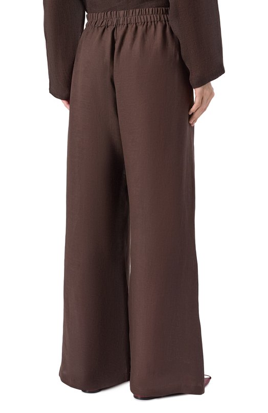 Льняные брюки Maurizio W01270781 Коричневый  W01270781 Фото 4