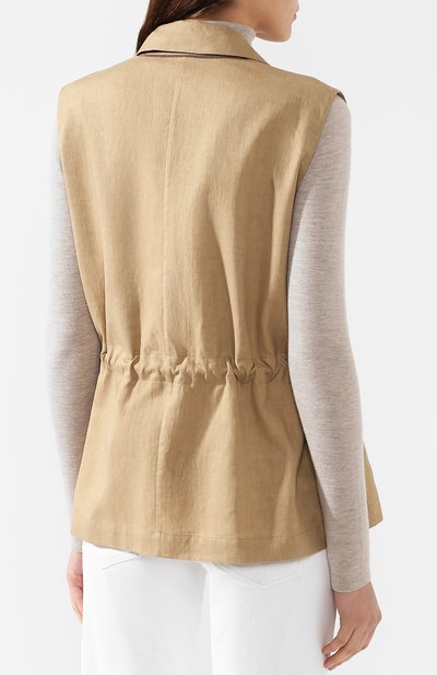 Жилет из смеси хлопка и льна BRUNELLO CUCINELLI, арт. MF5798118, фото 4
