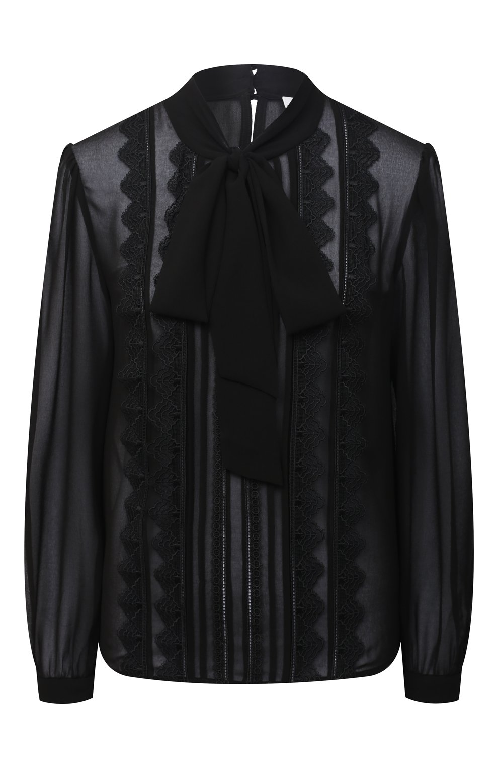 Блузка SELF-PORTRAIT черного цвета по цене 34950 руб., арт. RS21-130T, фото 1 Блузка SELF-PORTRAIT, арт. RS21-130T, фото 1