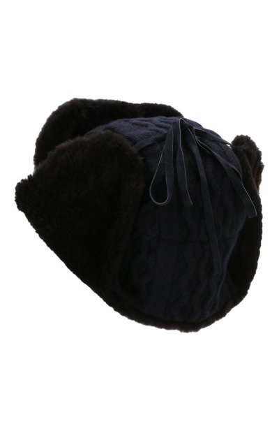 Шерстяная шапка-ушанка с меховой подкладкой ANDREA CAMPAGNA, арт. WU92-A415CTSUM, фото 4