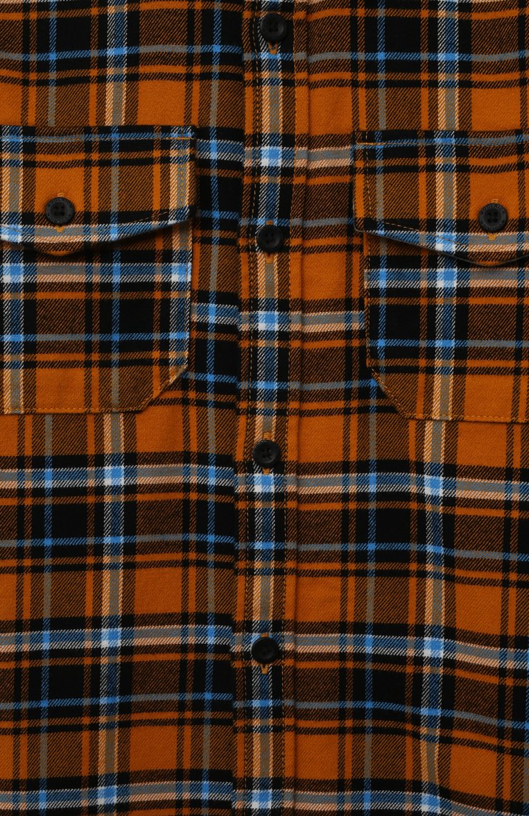 Детская хлопковая рубашка WOOLRICH оранжевого цвета, арт. CFWKSI0053MR/UT3151 | Фото 3 (Рукава: Длинные; Материал внешний: Хлопок; Случай: Повседневный)