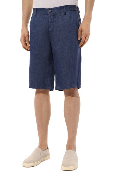 Льняные шорты ZILLI темно-синего цвета по цене 106500 руб., арт. CS822BM0800VZP000, фото 3 Льняные шорты ZILLI, арт. CS822BM0800VZP000, фото 3