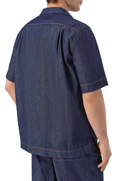 Джинсовая рубашка DRIES VAN NOTEN темно-синего цвета по цене 49950 руб., арт. 020743/3386, фото 4 Джинсовая рубашка DRIES VAN NOTEN, арт. 020743/3386, фото 4