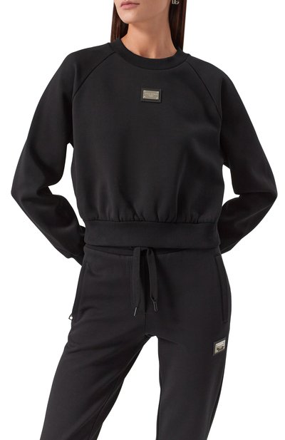 Хлопковый свитшот DOLCE & GABBANA черного цвета по цене 69950 руб., арт. F9R25T/HU7H9, фото 3 Хлопковый свитшот DOLCE & GABBANA, арт. F9R25T/HU7H9, фото 3