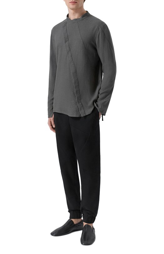 Рубашка из вискозы и льна 139Dec ST447-GRE Зелёный  ST447-GRE Фото 2