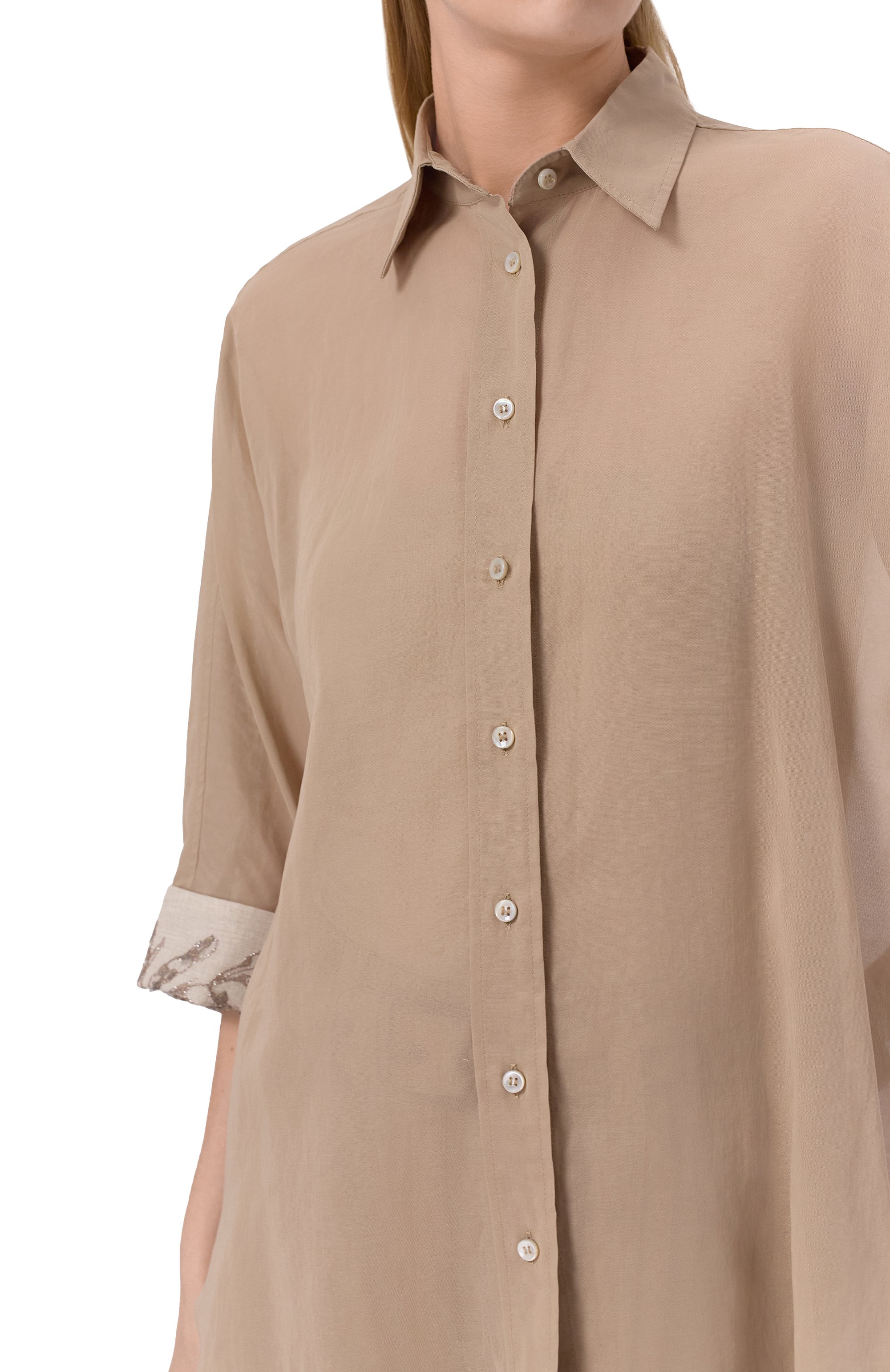 Хлопковая рубашка BRUNELLO CUCINELLI, арт. MH911RH616, фото 5