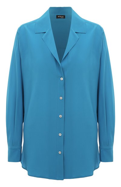 Шелковая рубашка KITON бирюзового цвета по цене 99500 руб., арт. D55410K0597A, фото 1 Шелковая рубашка KITON, арт. D55410K0597A, фото 1