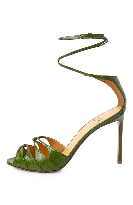 Босоножки из кожи змеи Francesco Russo R1S1015/N226 Зелёный  R1S1015/N226 Фото 4