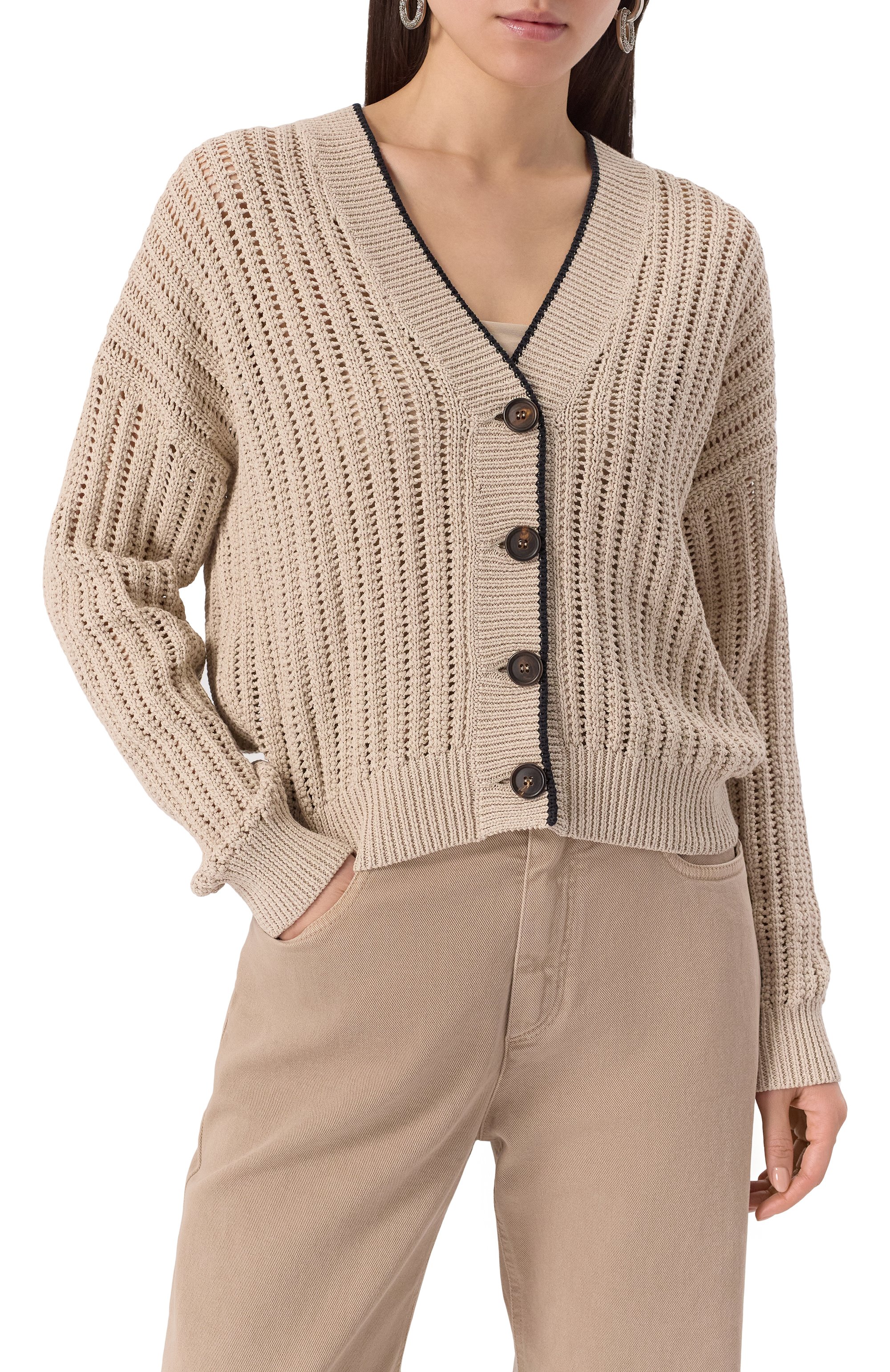 Хлопковый кардиган BRUNELLO CUCINELLI, арт. MSB582016, фото 3