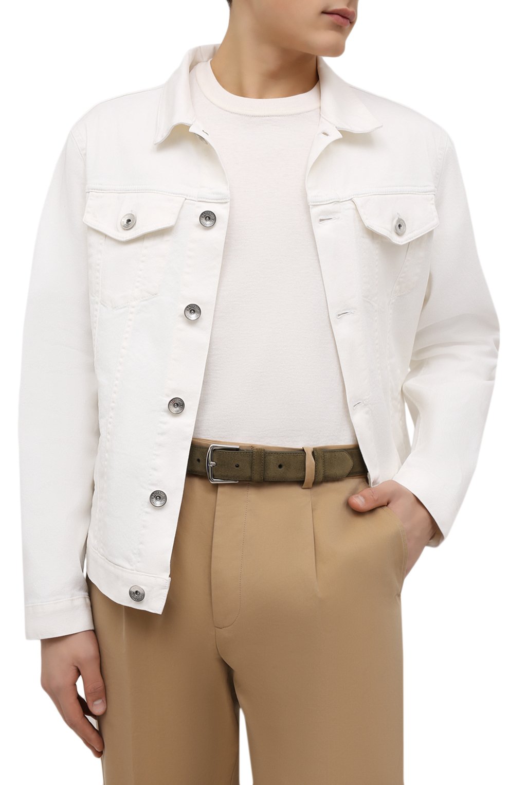 Замшевый ремень LORO PIANA хаки цвета по цене 49650 руб., арт. FAA1544, фото 2 Замшевый ремень LORO PIANA, арт. FAA1544, фото 2