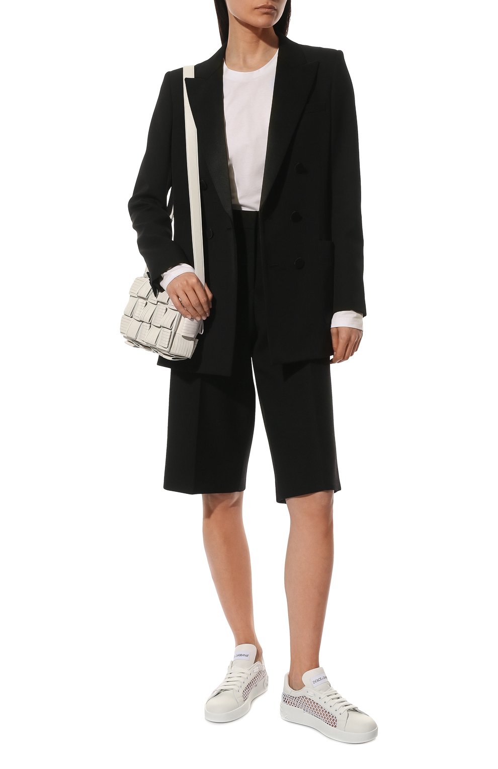 Комбинированные кеды portofino DOLCE & GABBANA белого цвета по цене 54850 руб., арт. CK1544/AY004, фото 2 Комбинированные кеды portofino DOLCE & GABBANA, арт. CK1544/AY004, фото 2