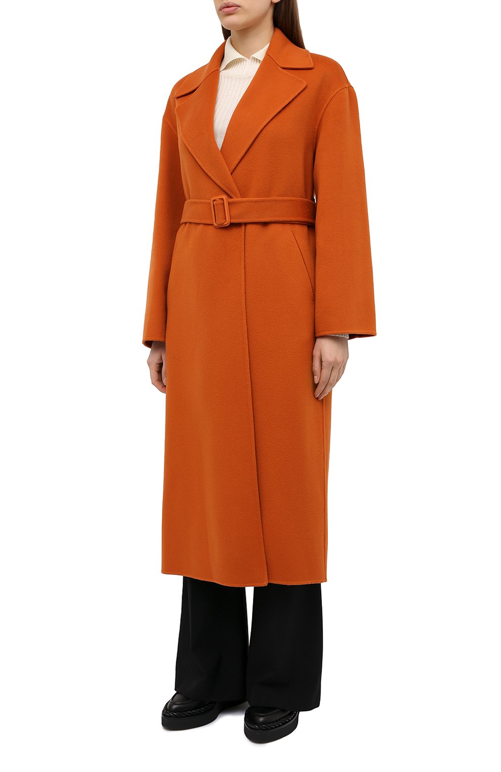 Кашемировое пальто LORO PIANA оранжевого цвета по цене 995000 руб., арт. FAL3652, фото 3 Кашемировое пальто LORO PIANA, арт. FAL3652, фото 3