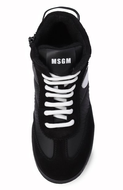 Комбинированные кеды MSGM KIDS черного цвета по цене 29950 руб., арт. 83983/VAR3, фото 4 Комбинированные кеды MSGM KIDS, арт. 83983/VAR3, фото 4