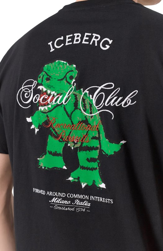 Хлопковая футболка Iceberg F045/6325 Чёрный  F045/6325 Фото 5