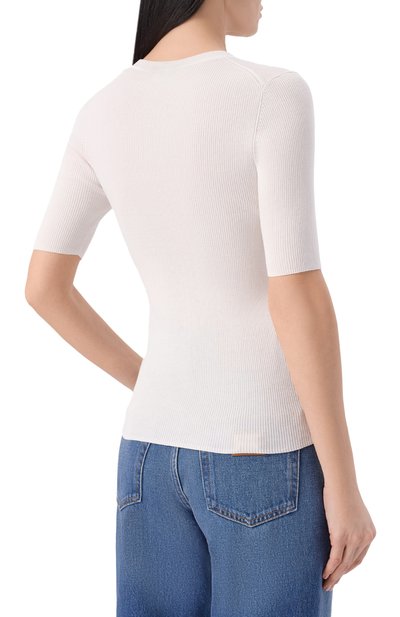 Хлопковый пуловер P.A.R.O.S.H. белого цвета по цене 25650 руб., арт. D540610/CIPRIA26, фото 4 Хлопковый пуловер P.A.R.O.S.H., арт. D540610/CIPRIA26, фото 4