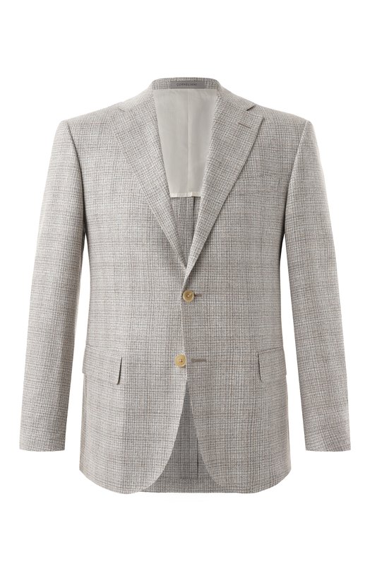 Пиджак из шелка и шерсти Corneliani 25X008-2516215 Серый 25X008-2516215