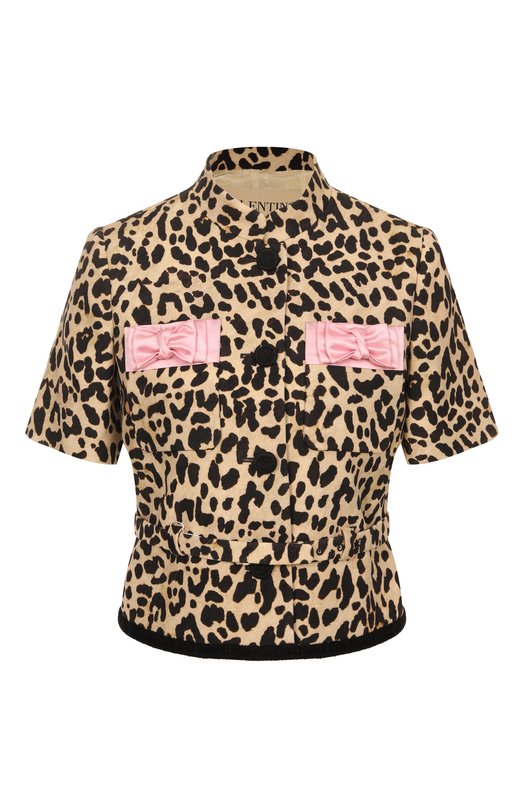 Жакет из шерсти и шелка Valentino 7B3CE7S5/9F9 Леопардовый 7B3CE7S5/9F9