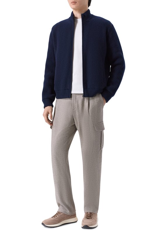 Шерстяные брюки-карго Brioni RP3T0M/0AA0C Бежевый  RP3T0M/0AA0C Фото 2