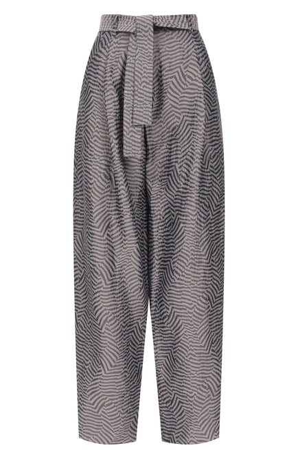Женские брюки GIORGIO ARMANI серого цвета, арт. GW000856/TE13692 | Фото 1 (Материал внешний: Вискоза; Материал сплава: Проставлено; Длина (брюки, джинсы): Удлиненные; Драгоценные камни: Проставлено)