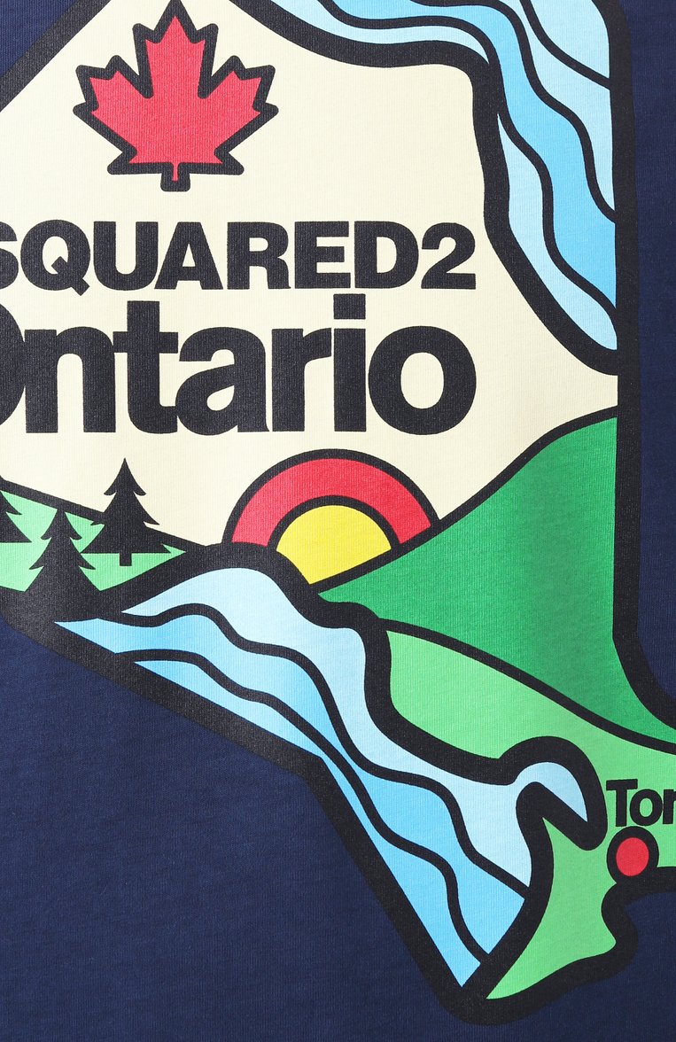 Мужская хлопковая футболка DSQUARED2 темно-синего цвета, арт. S74GD1392/D20035 | Фото 6 (Материал сплава: Проставлено; Длина (для топов): Стандартные; Рукава: Короткие; Драгоценные камни: Проставлено; Стили: Кэжуэл; Принт: С принтом; Материал внешний: Хлопок; Мужское Кросс-КТ: Футболка-одежда; Кросс-КТ: Джерси)