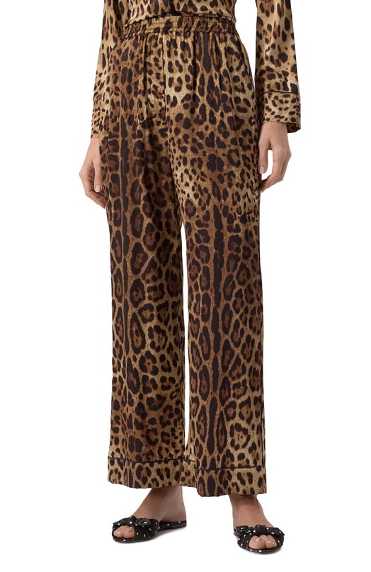 Шелковые брюки Dolce & Gabbana FTAMPT/FSAXY Леопардовый  FTAMPT/FSAXY Фото 3