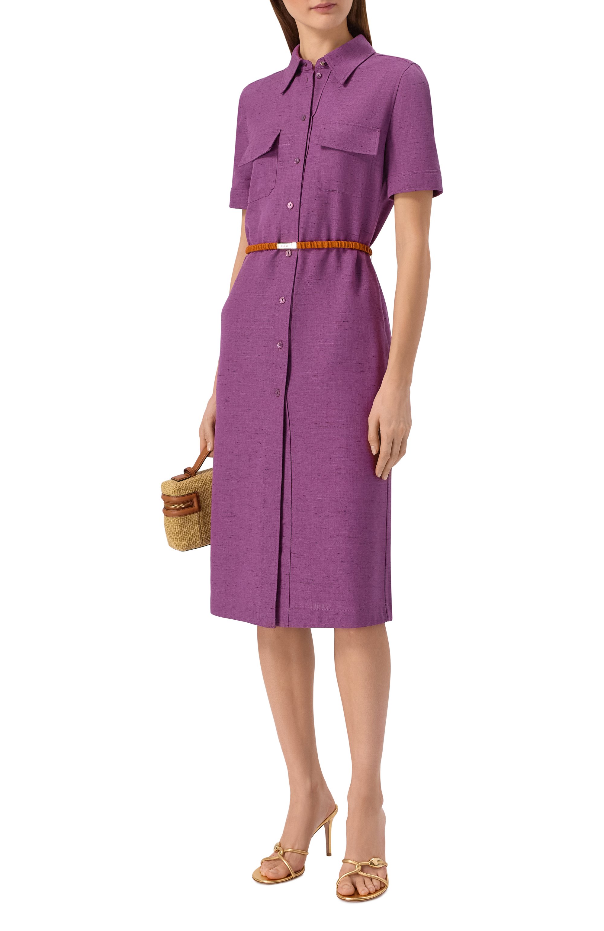 Платье из вискозы GUCCI фиолетового цвета по цене 423500 руб., арт. 852004/ZAUB4, фото 2 Платье из вискозы GUCCI, арт. 852004/ZAUB4, фото 2