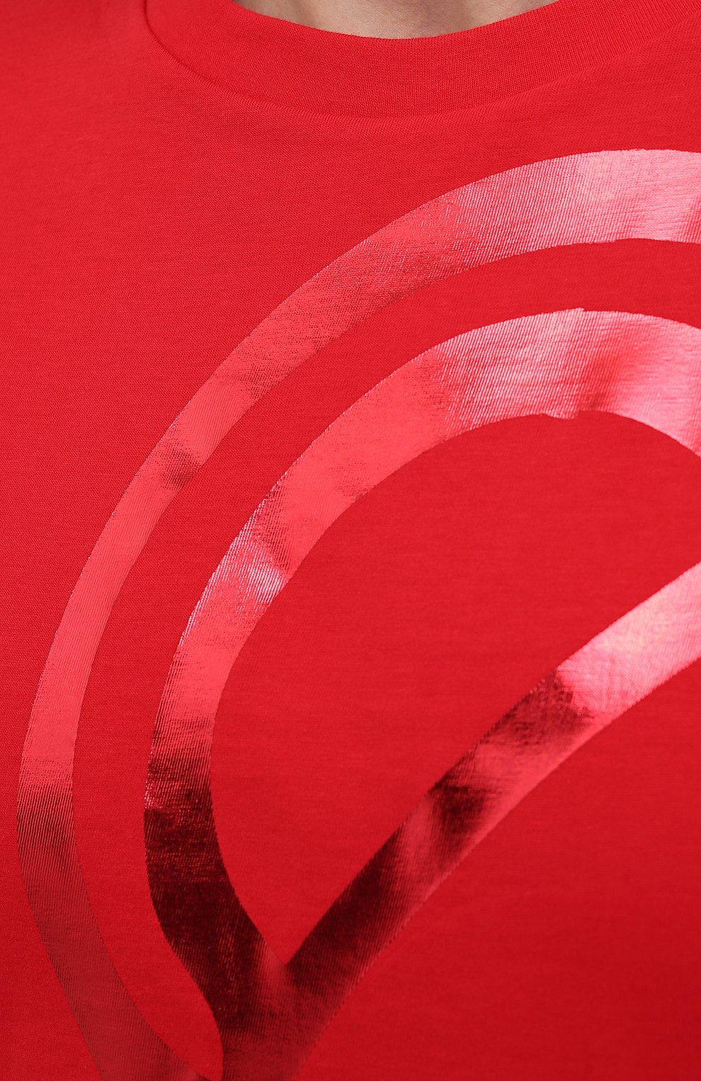 Хлопковая футболка MOSCHINO красного цвета по цене 14400 руб., арт. A1911/8112, фото 5 Хлопковая футболка MOSCHINO, арт. A1911/8112, фото 5