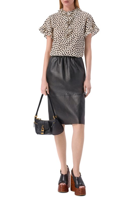 Кожаная юбка Chloé CH26SCJ26203 Чёрный  CH26SCJ26203 Фото 2