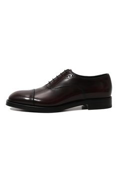 Мужские кожаные оксфорды PRADA темно-коричневого цвета, арт. 2EA130-055-F0397-X000 | Фото 4 (Материал сплава: Проставлено; Стили: Классический; Нос: Не проставлено; Материал внешний: Натуральная кожа)