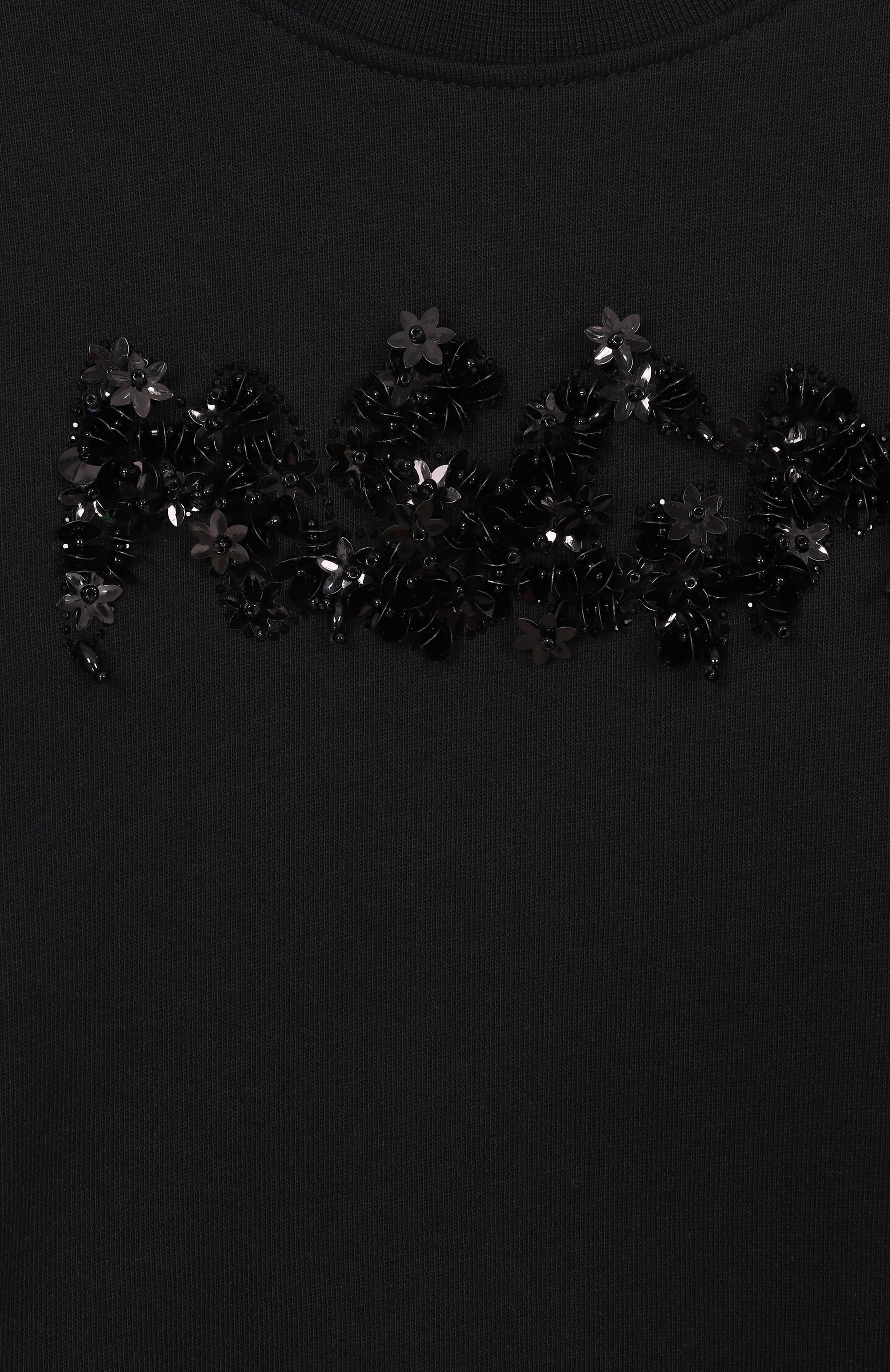 Хлопковый свитшот MSGM KIDS черного цвета по цене 15600 руб., арт. S6MSJGSW088, фото 3 Хлопковый свитшот MSGM KIDS, арт. S6MSJGSW088, фото 3