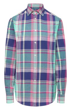 Женская хлопковая рубашка RALPH LAUREN синего цвета, арт. 290797831 | Фото 1 (Материал внешний: Хлопок; Рукава: Длинные; Длина (для топов): Стандартные; Женское Кросс-КТ: Рубашка-одежда; Принт: С принтом, Клетка; Стили: Кэжуэл; Драгоценные камни: Проставлено; Материал сплава: Проставлено; Нос: Не проставлено)