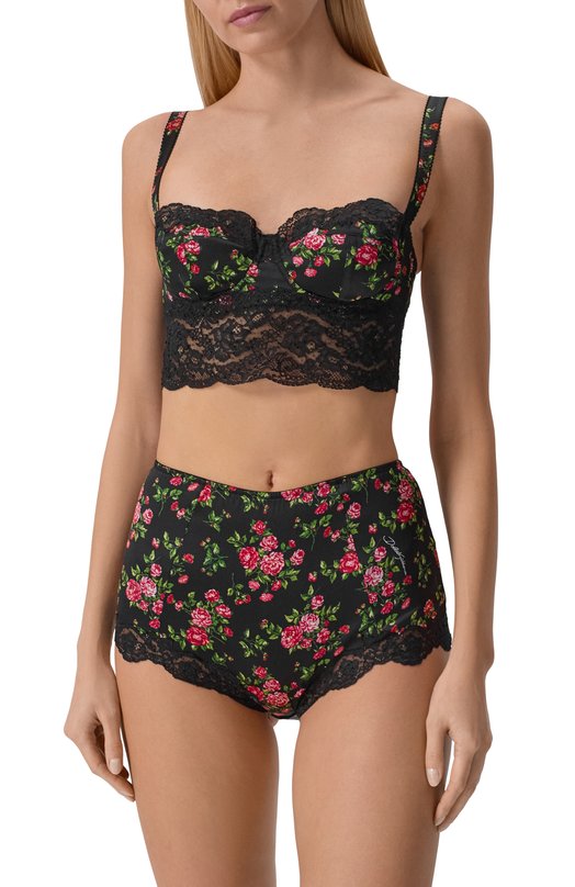 Шелковый бюстгальтер-балконет Dolce & Gabbana 01C93T/0N0C2 Чёрный  01C93T/0N0C2 Фото 2