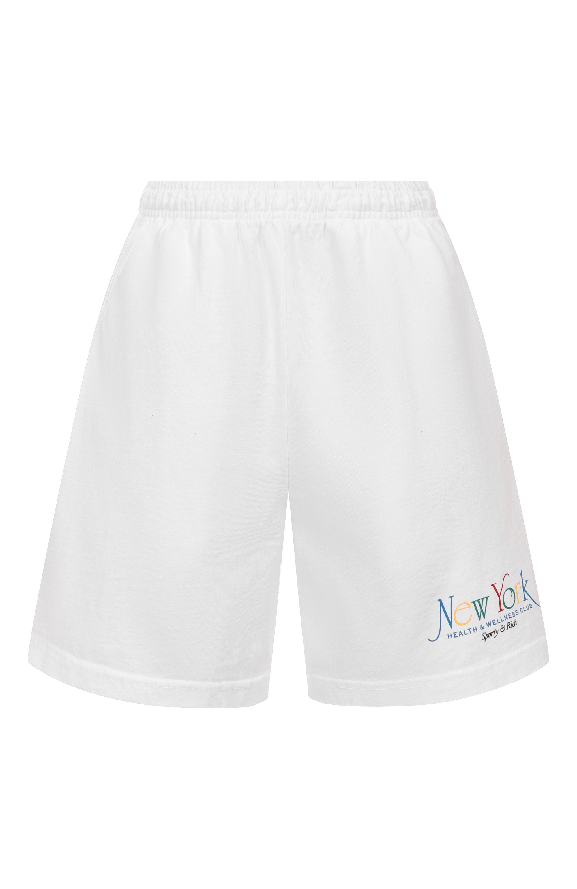 Хлопковые шорты SPORTY AND RICH белого цвета по цене 15100 руб., арт. SH039622034WH57, фото 1 Хлопковые шорты SPORTY AND RICH, арт. SH039622034WH57, фото 1