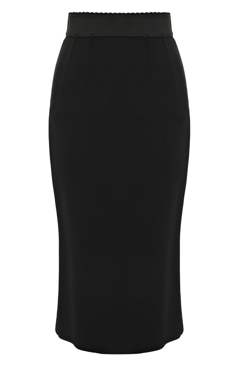 Женская юбка из вискозы DOLCE & GABBANA черного цвета, арт. F4A1FT/GDB0M | Фото 1 (Материал внешний: Вискоза; Материал подклада: Синтетический материал; Длина Ж (юбки, платья, шорты): Миди; Стили: Кэжуэл; Женское Кросс-КТ: Юбка-одежда, Юбка-карандаш)